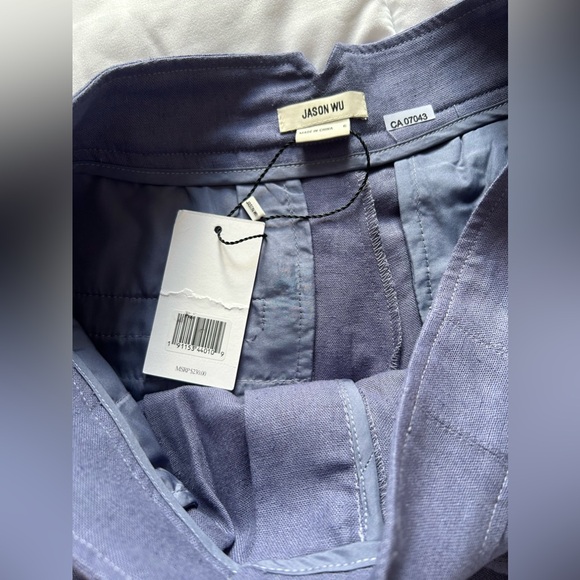 NWT Jason Wu Pleated Shorts High Waisted Linen Blend Summer Style Sz 6 - Picture 5 of 6